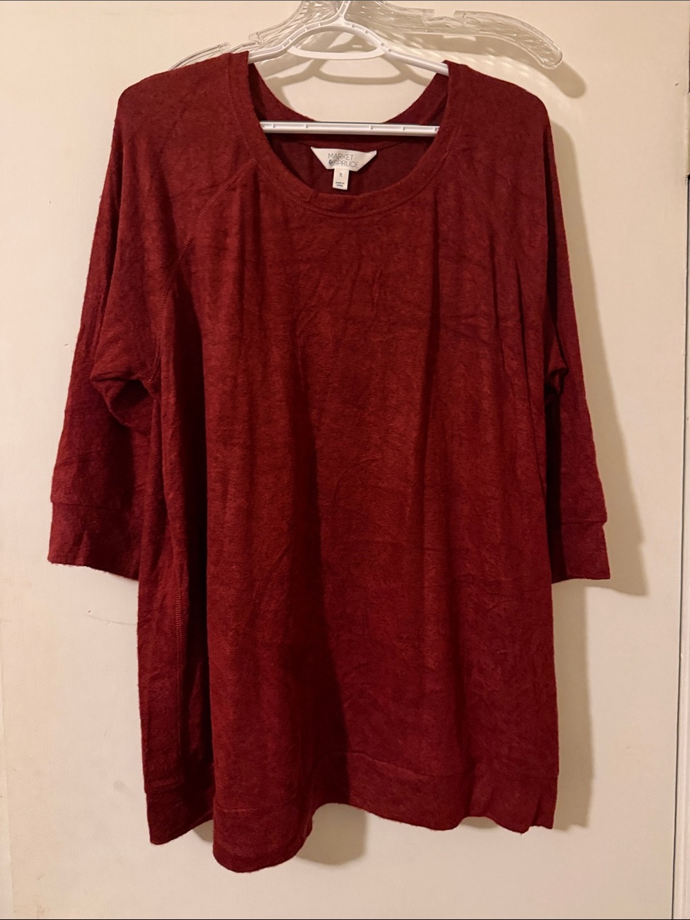Market & Spruce Women's Tunic Top in Burgundy Red